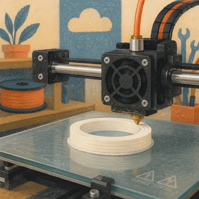 Macro 3D Printer Building White Ring
