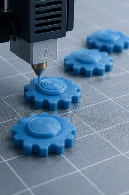 Blue Filament 3D Printing Precision Gears