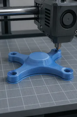 Blue Prototype Forming on 3D Printer
