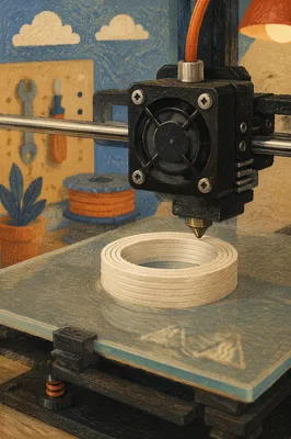 Macro 3D Printer Building Plastic Ring
