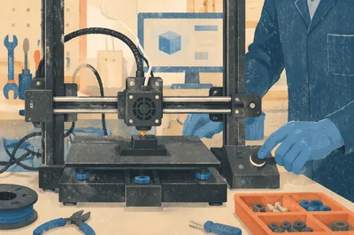 Desktop 3D Printer Building Black Prototype