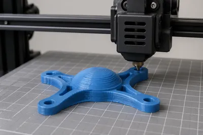 3D Printer Building Blue Prototype Layers