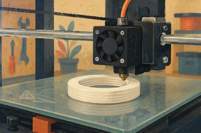 Macro 3D Printer Building White Plastic Ring