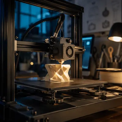 Desktop 3D Printer Building Prototype Close-Up