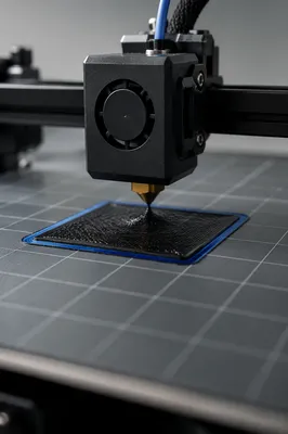 3D Printer Building Layered Filament Part