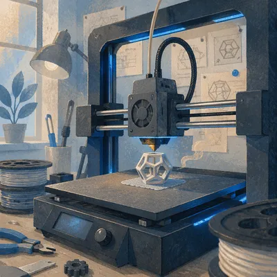 Desktop 3D Printer Crafting Geometric Prototype
