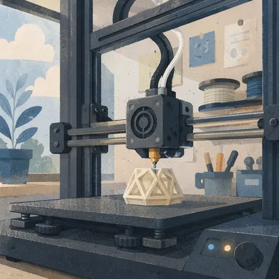 Desktop 3D Printer Crafting Geometric Prototype