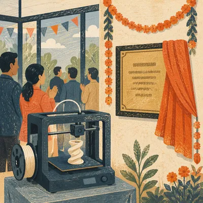 3D Printer Unveiling in Creative Workspace