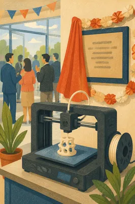 3D Printer Unveiling in Modern Tech Facility