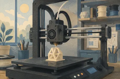 Desktop 3D Printer Crafting Geometric Prototype