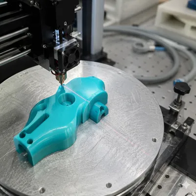 Desktop 3D Printer Crafting Turquoise Prototype