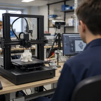 Desktop 3D Printer Building Prototype in Lab