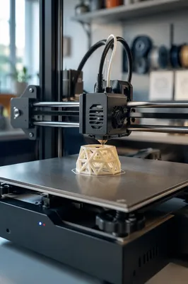 Desktop 3D Printer Creating Geometric Prototype