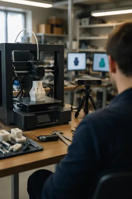 Desktop 3D Printer Building White Prototype