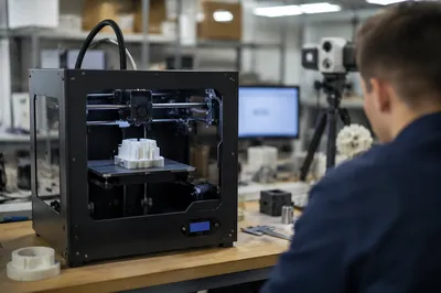 Desktop 3D Printer Building White Prototype
