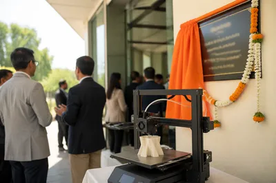 3D Printer Unveiling in Modern Tech Facility