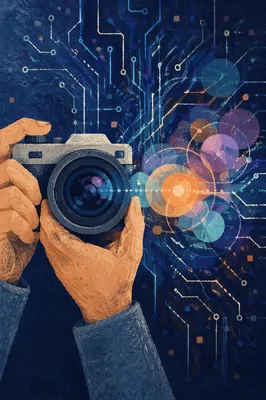 AI Circuit Camera with Futuristic Glow