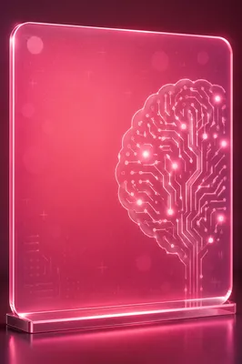 Glowing AI Circuit Brain on Magenta