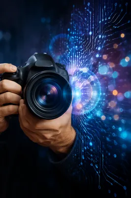 AI Circuit Camera With Futuristic Glow