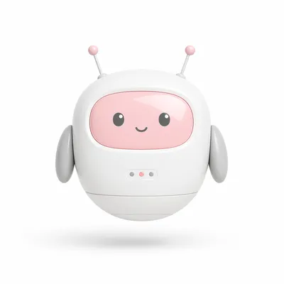 Friendly AI Robot on White Background