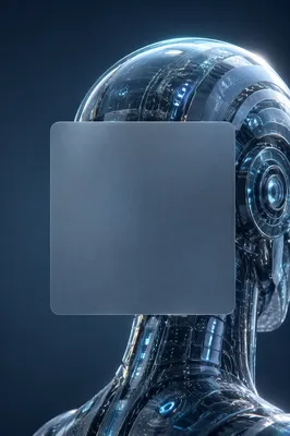 Futuristic AI Robot with Copy Space