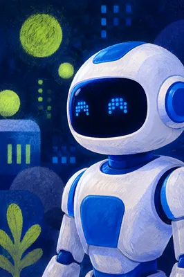 Playful AI Robot in Digital Future