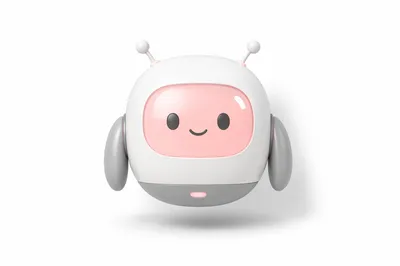 Friendly AI Robot on White Background