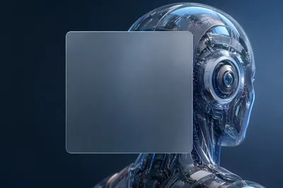 Futuristic AI Robot with Copy Space