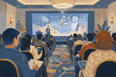 AI Robot Seminar with Digital Future Screen