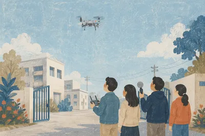 Autonomous Drone Over Future Campus Entrance