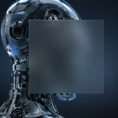 Futuristic AI Robot With Copy Space