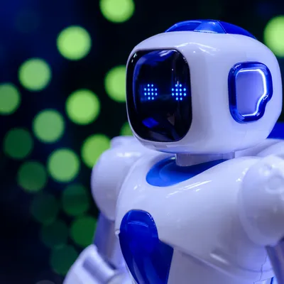 Futuristic Humanoid AI Robot Close-Up