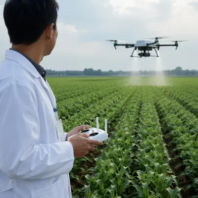 AI Drone Monitoring Green Crop Fields