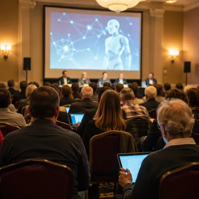 Future Technology Seminar With AI Robot Projection