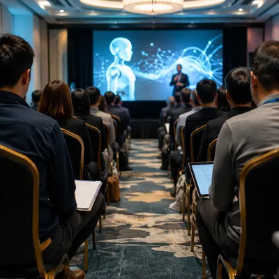 AI Technology Seminar With Robot Visuals