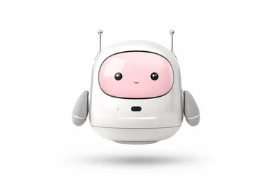 Friendly AI Robot on White Background
