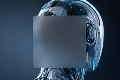 Futuristic AI Robot With Copy Space