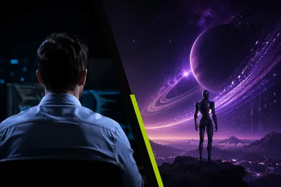 AI Robot and Digital Future Composite