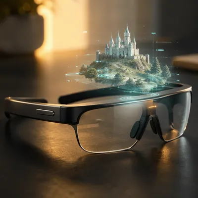 Augmented Reality Glasses With Fantasy Castle Overlay