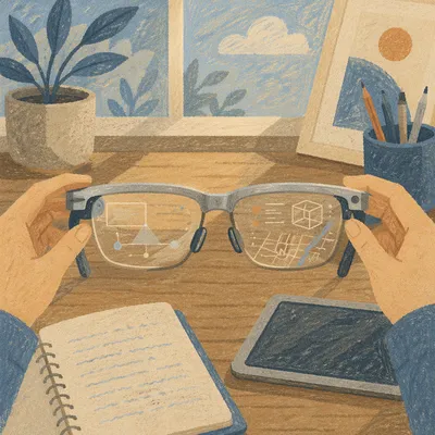 Augmented Reality Glasses on Creative Desk