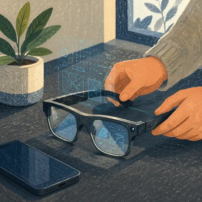 Augmented Reality Glasses on Modern Desk