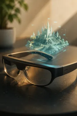 Augmented Reality Glasses With Castle Hologram