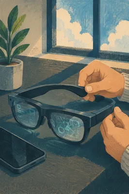 Augmented Reality Glasses with Futuristic Overlay