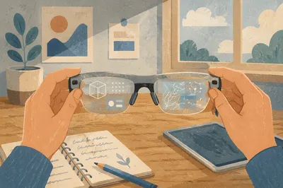 Augmented Reality Glasses on Creative Desk