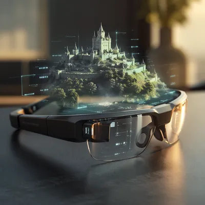 Augmented Reality Glasses With Holographic Castle