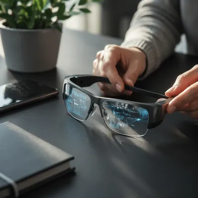 Augmented Reality Glasses on Modern Desk