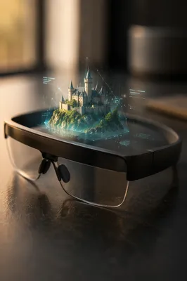 Augmented Reality Glasses With Holographic Castle