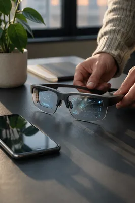 Augmented Reality Glasses on Modern Desk