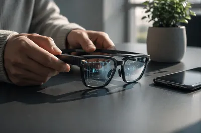 Augmented Reality Glasses on Modern Desk