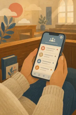 Church App Notifications on Smartphone Screen